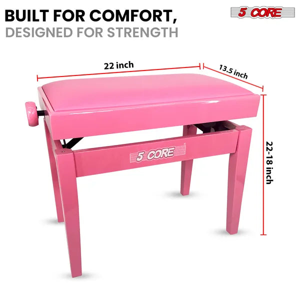 5 Core réglable banc de piano épaisseur 3,25" Clavier en bois massif Tabouret