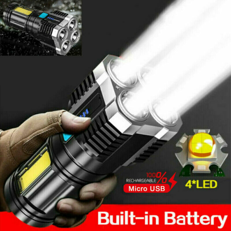 POWERFUL tactique Quad-Core Super lampe de poche LED torche USB Camping rechargeable