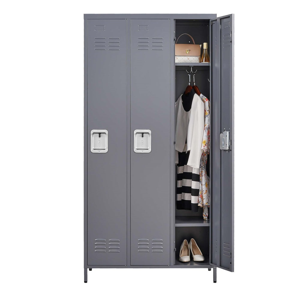 3 porte 72in H serrures métalliques avec serrure pour les employés