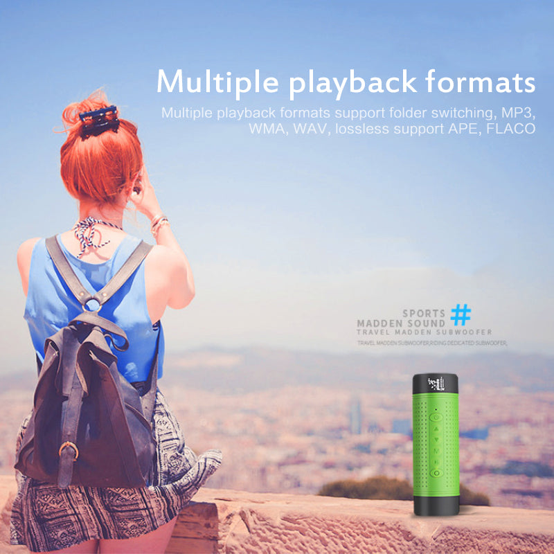 Mini vélo en plein air Bluetooth haut-parleur carte Radio lampe de poche Stereo mains libre Appel Loudspe
