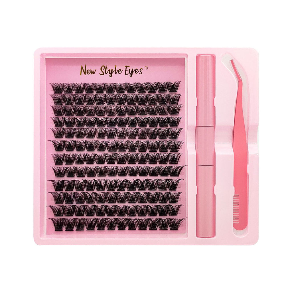 Série de douze rangées de faux cils long croisé épais