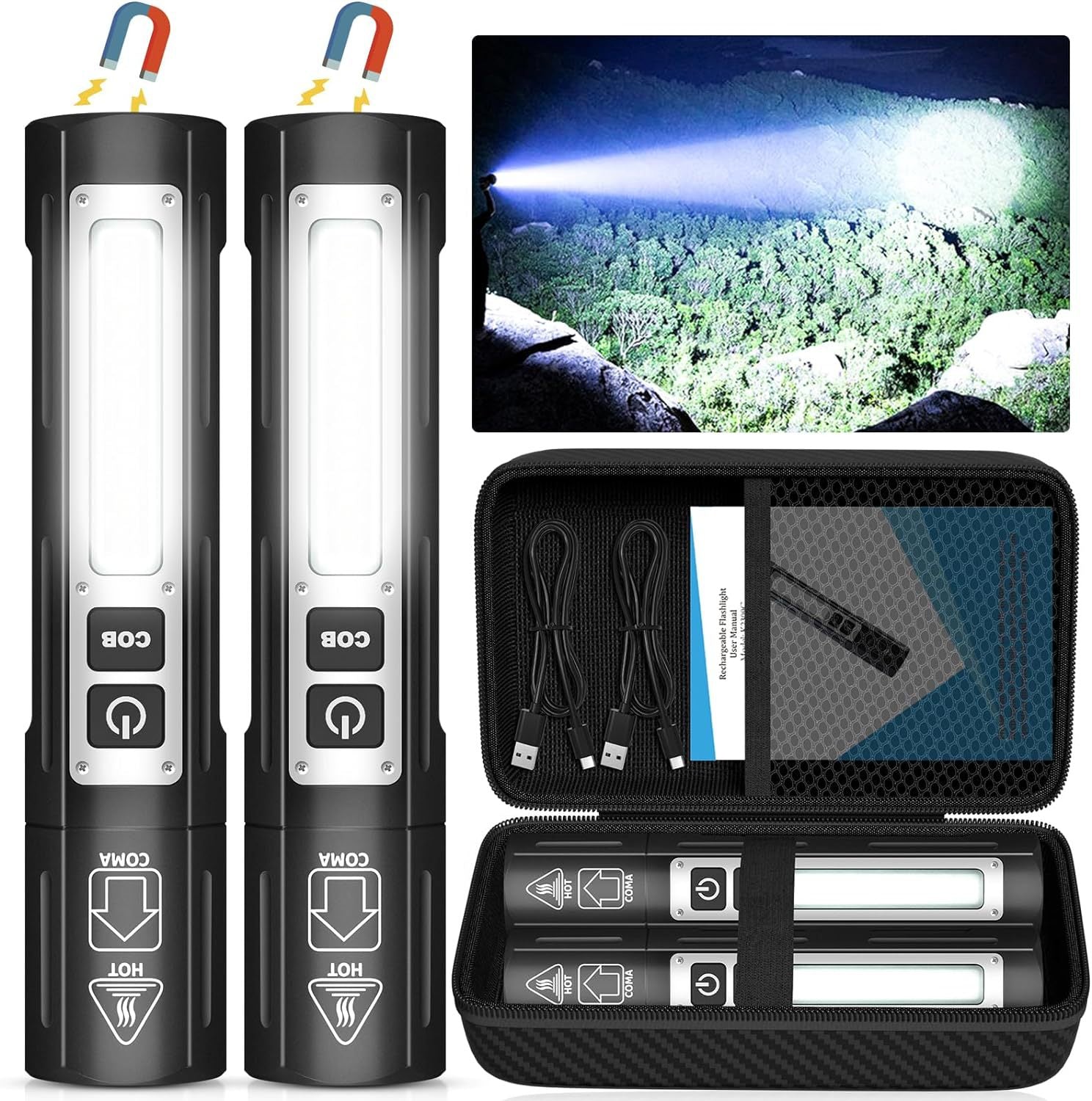 Lampe de poche extérieure portable avec fonction de recharge