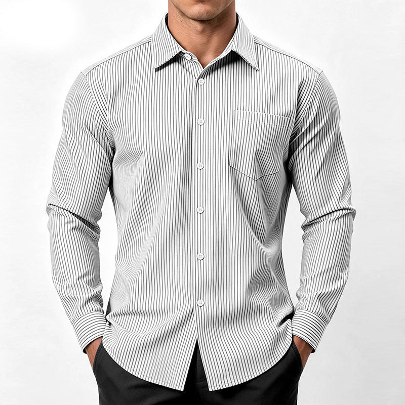 Chemise à laque rayée pour hommes, taille Plus