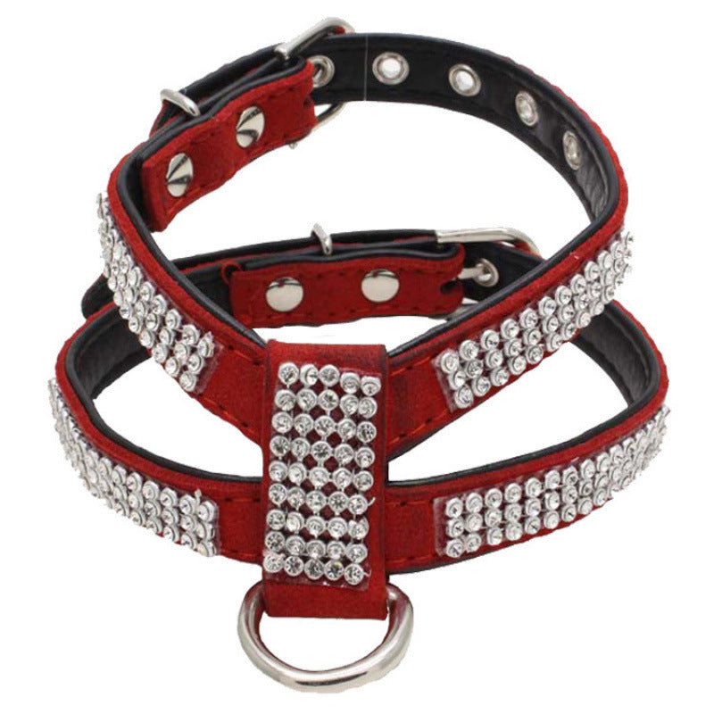 Petit chien en forme de K Strass Pet Hand Holding Rope poitrine bracelet costume
