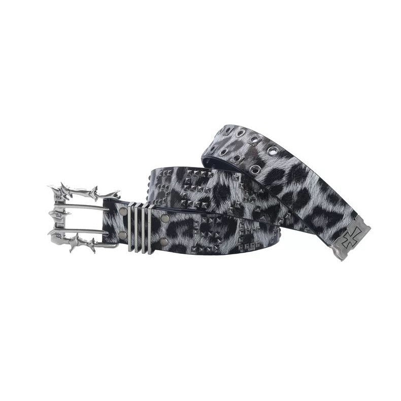 Ceinture en cuir à double needle Punk Buckle Street