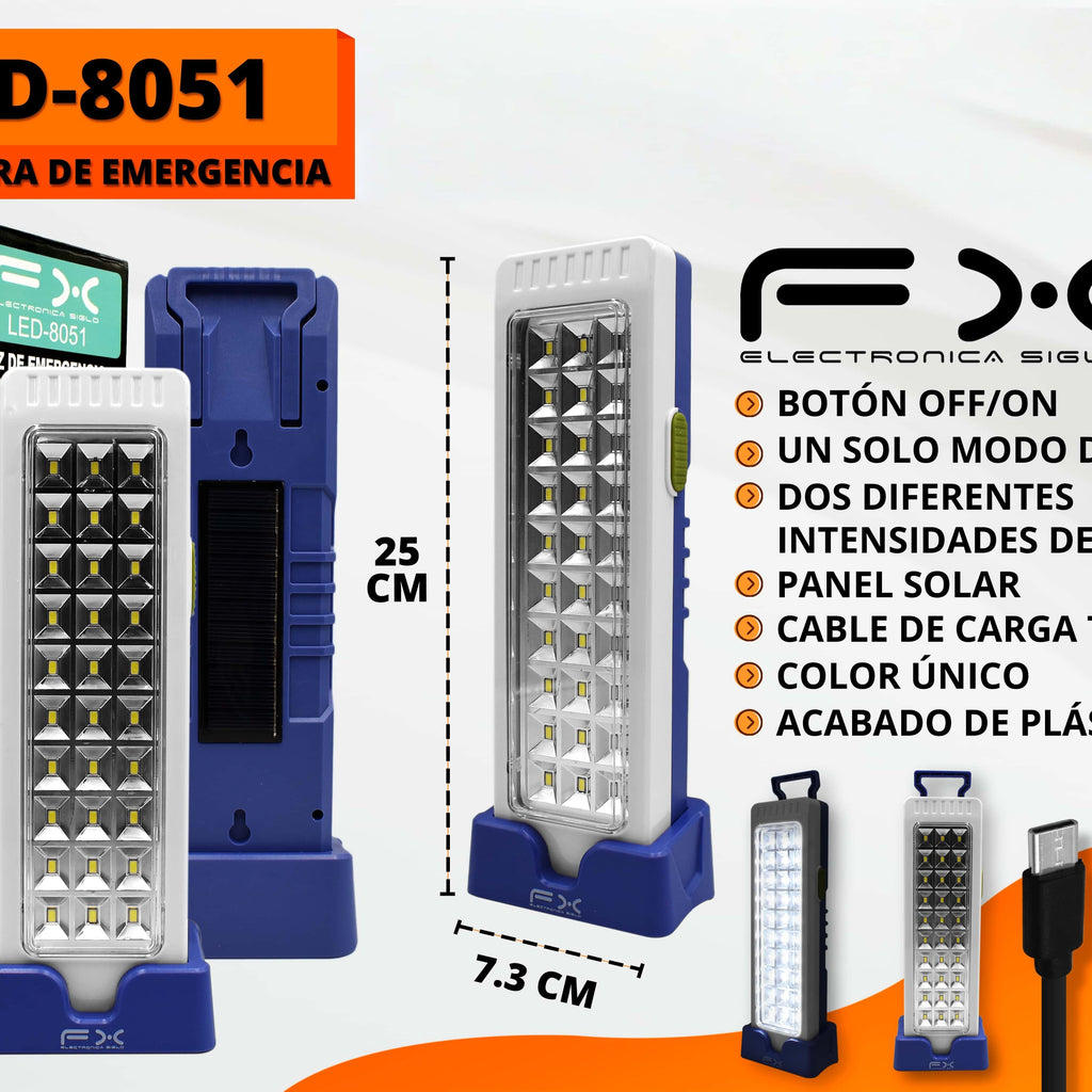 Lumière de secours à LED solaire avec double luminosité et mode de lumière unique