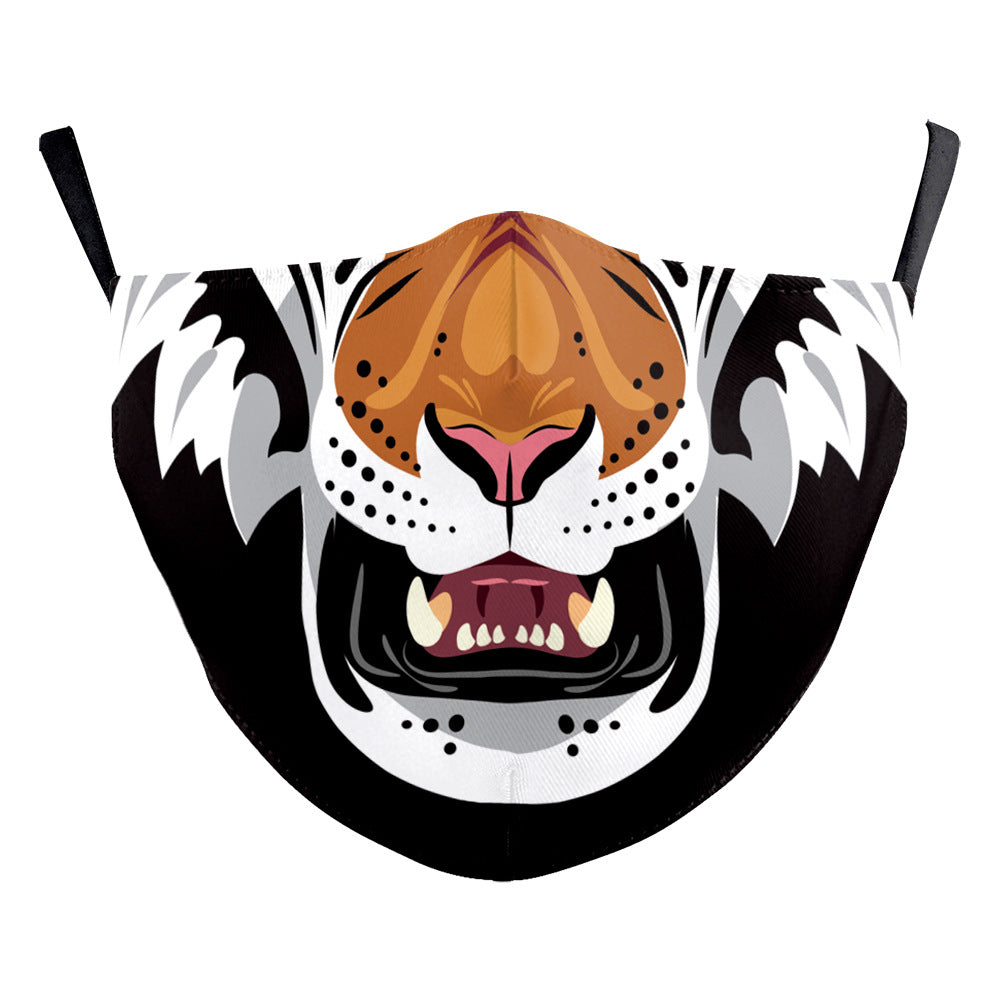 Wansheng impression numérique visage animal tigre oreille suspension masque double couche