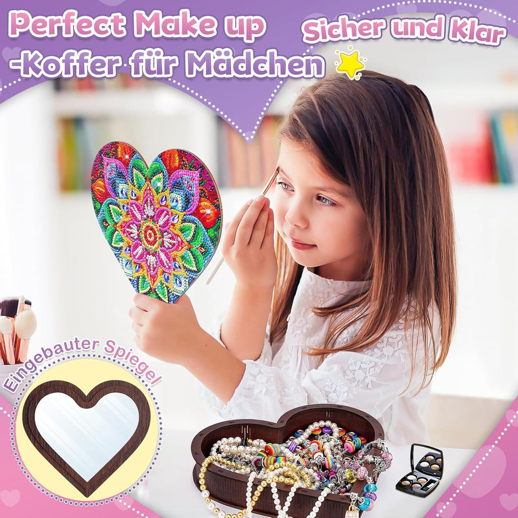 Boîte à bijoux DIY Diamond Heart – Kit d'artisanat créatif pour un bijou en forme de cœur sur mesure