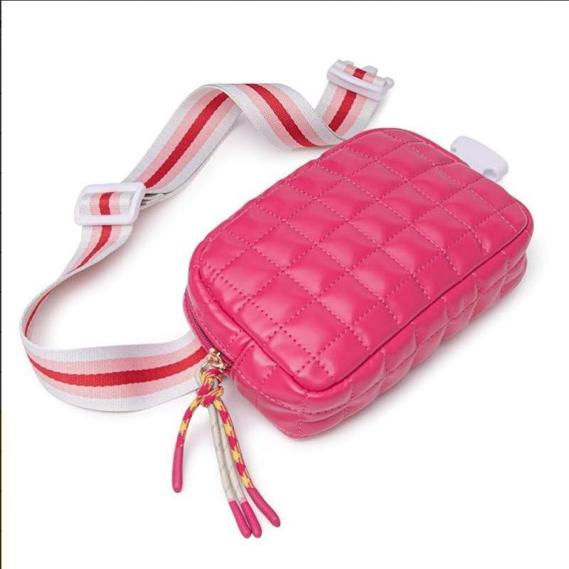 Viva Terry Women's Quilted Waist Pack Small Puffy Sports Bag Bracelet réglable idéal pour Ru