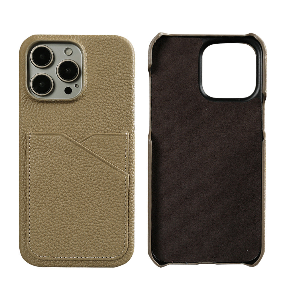 Boîte de téléphone en cuir couleur de la carte