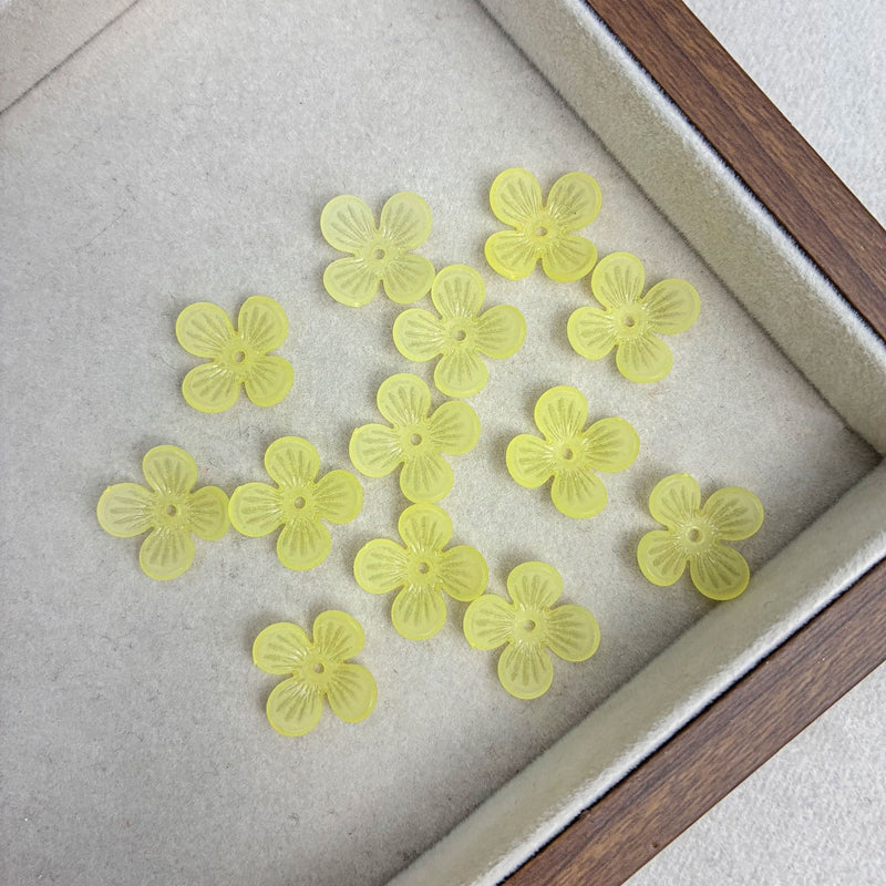 Perles de fleurs acryliques 4-Petal givrées