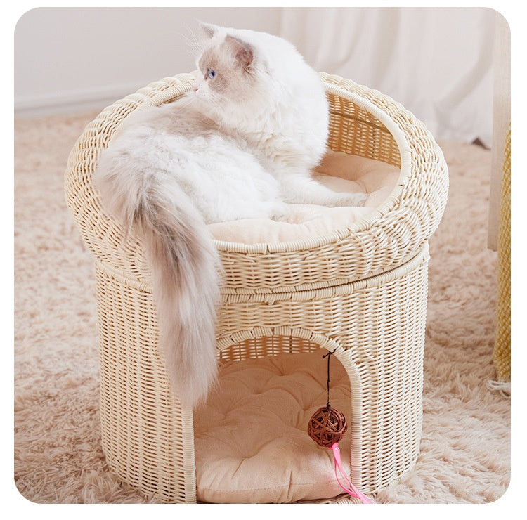 Lit pour animaux de compagnie chaud Double-Layer Grand lit pour chat d'espace
