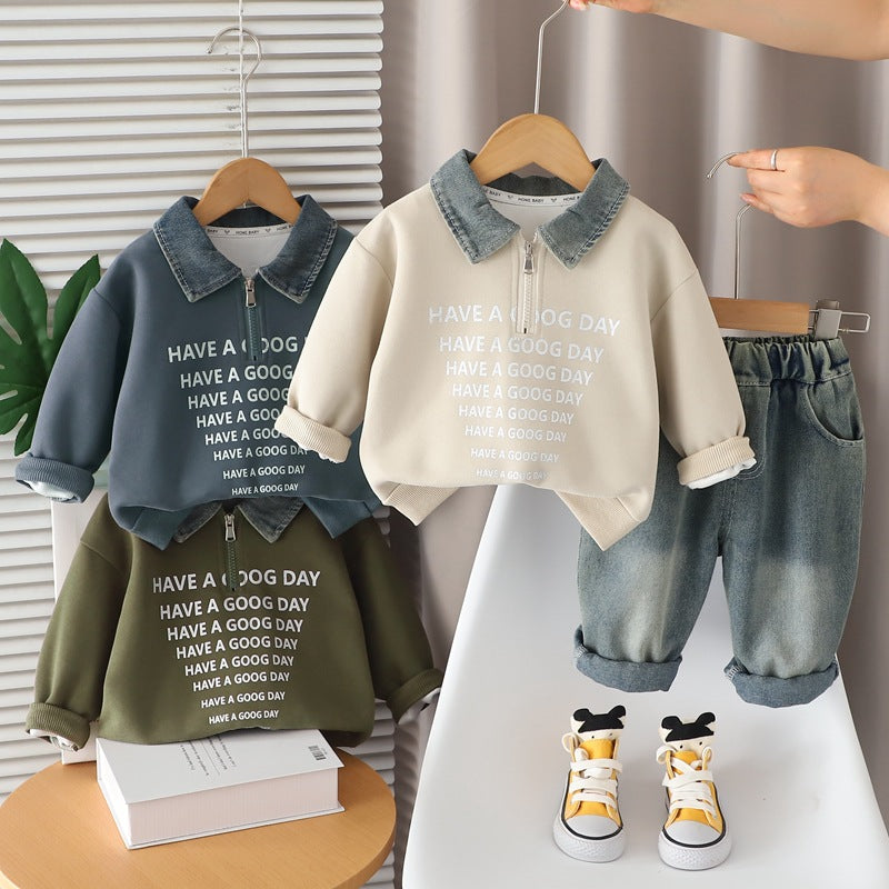 Garçons Casual Manches longues Top et Pantalons Ensemble de deux pièces