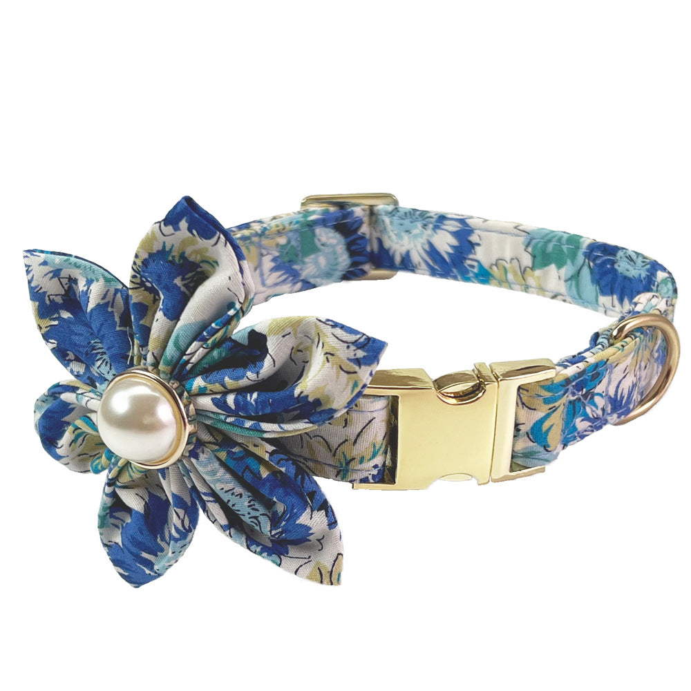 Collier de lettrage d'animal Collier en métal Floral Main tenant corde moyenne Grande laisse de chien