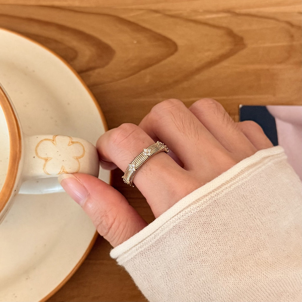 Bague de déclaration de luxe légère de style italien
