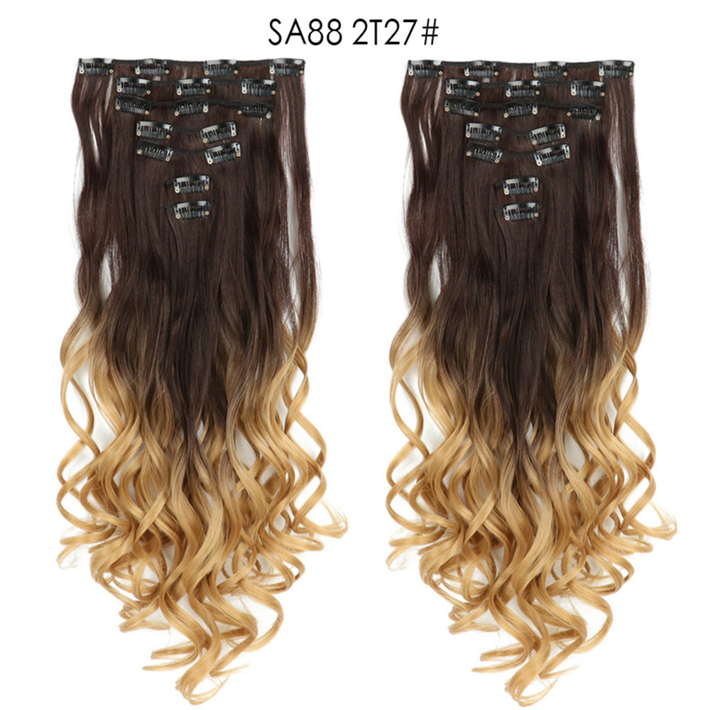 Long cheveux bouclés Rideau de soie haute température