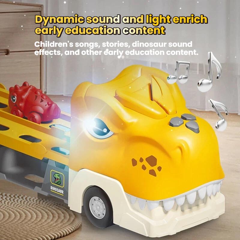 Jouet de rangement de piste pour enfants en forme de dinosaure