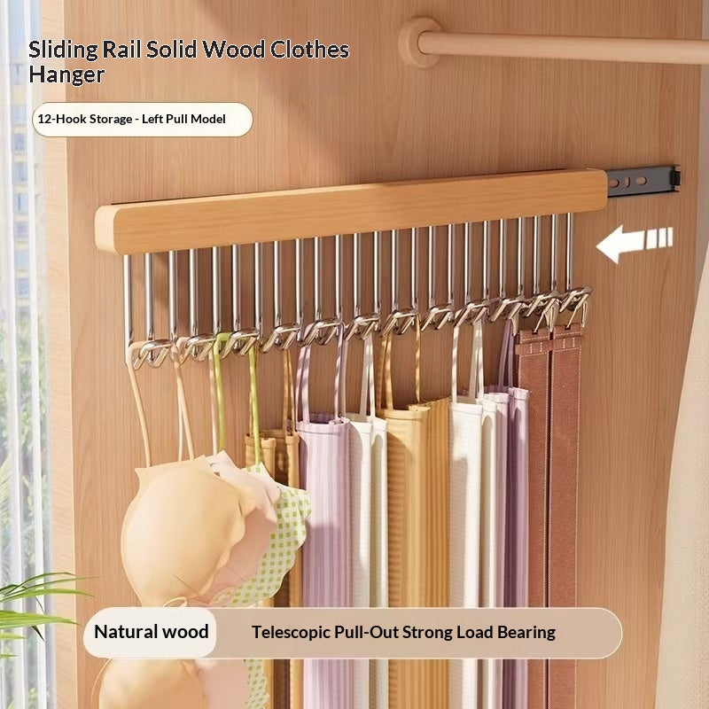 Porte-manteaux en bois massif extensible sans punch avec 8 ou 12 crochetsvotre solution de rangement pour économiser de l'espace