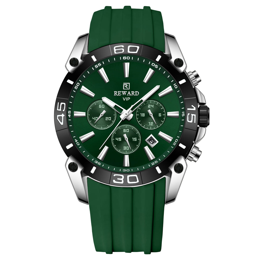 Hommes Quartz multifonction trois yeux et six aiguilles chronographe