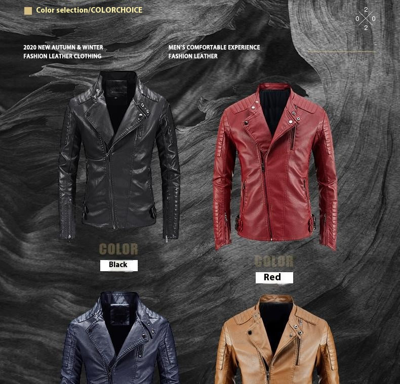 Veste en cuir tendance Veste en PU doublée de polaire pour hommes