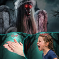 Décoration d'Halloween d'ange en pleurs de 5,7 pieds avec yeux rouges