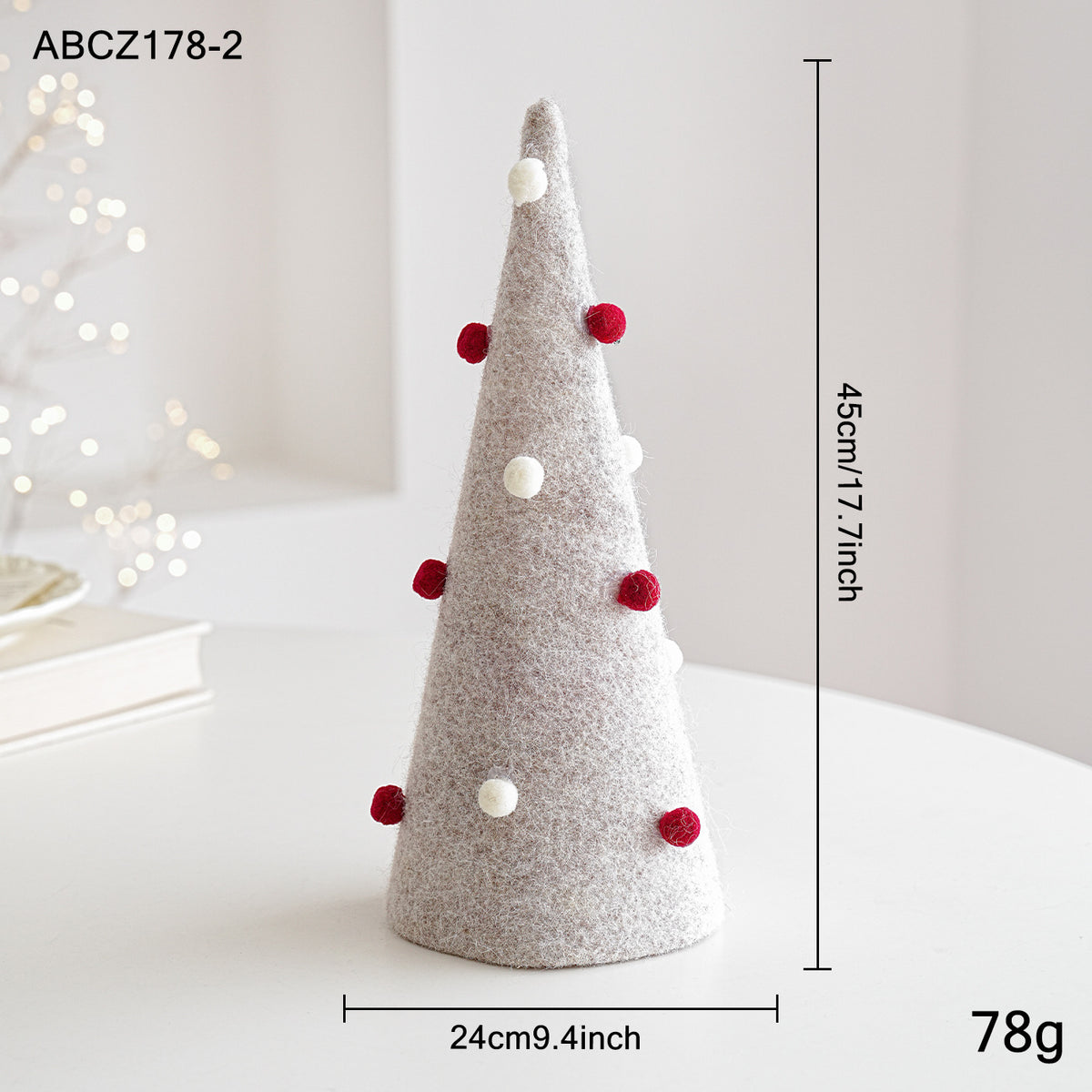 Ornement d'arbre de Noël feutre et pompon en plastique