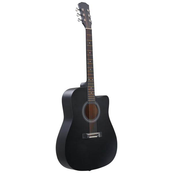 Guitare acoustique noir mat de 41 pouces en forme de barrique avec choix