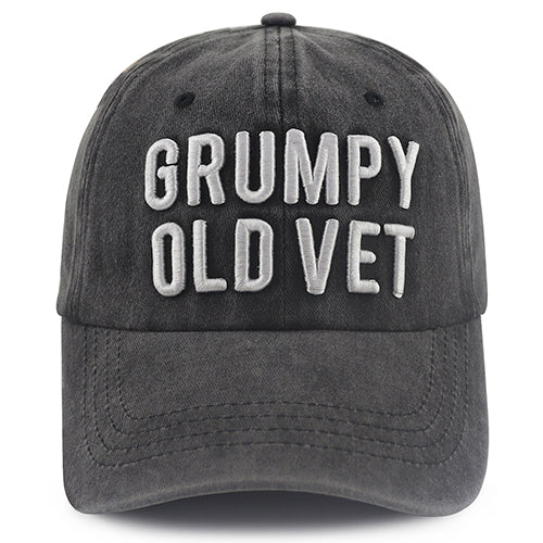 2pcs Grumpy Old Veteran Embroidered Baseball Cap