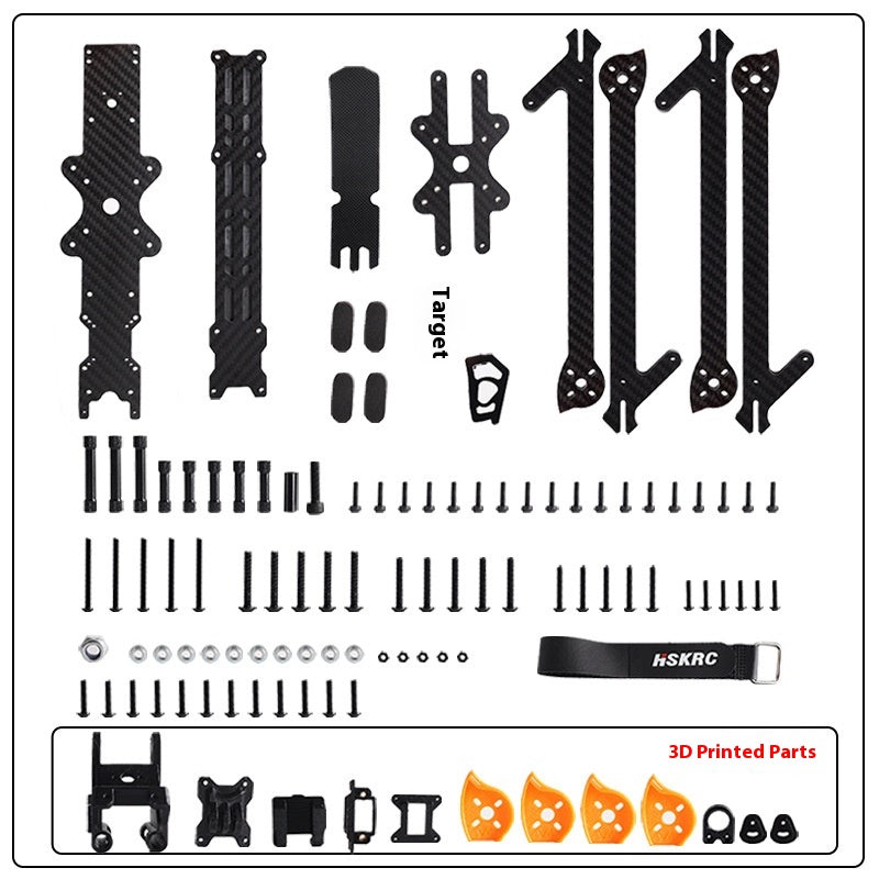 Cadre de la machine HSKRC XL10 V6 en fibre de carbone de 10 pouces