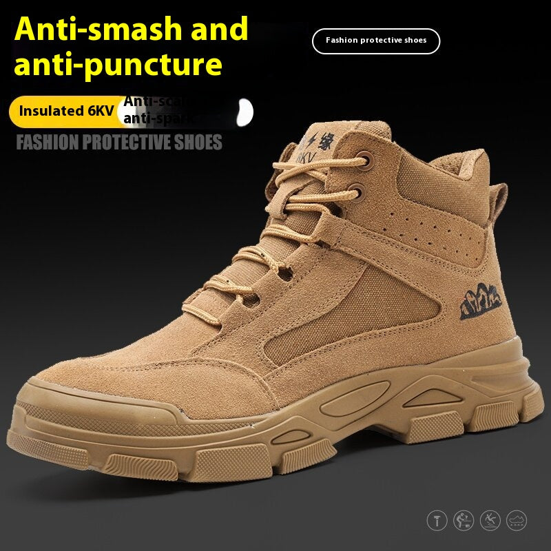 Chaussures de travail isolantes anti-smash et anti-puncture légères résistants à l'usure pour hommes