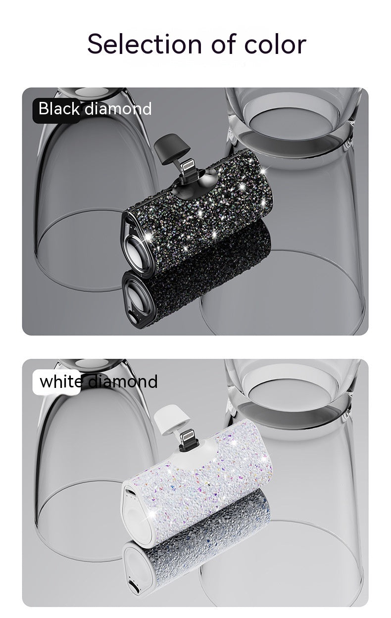 Diamond Pocket Capsule Emergency Power Bank Mini Lipstick intégré au diamant Petit Portable