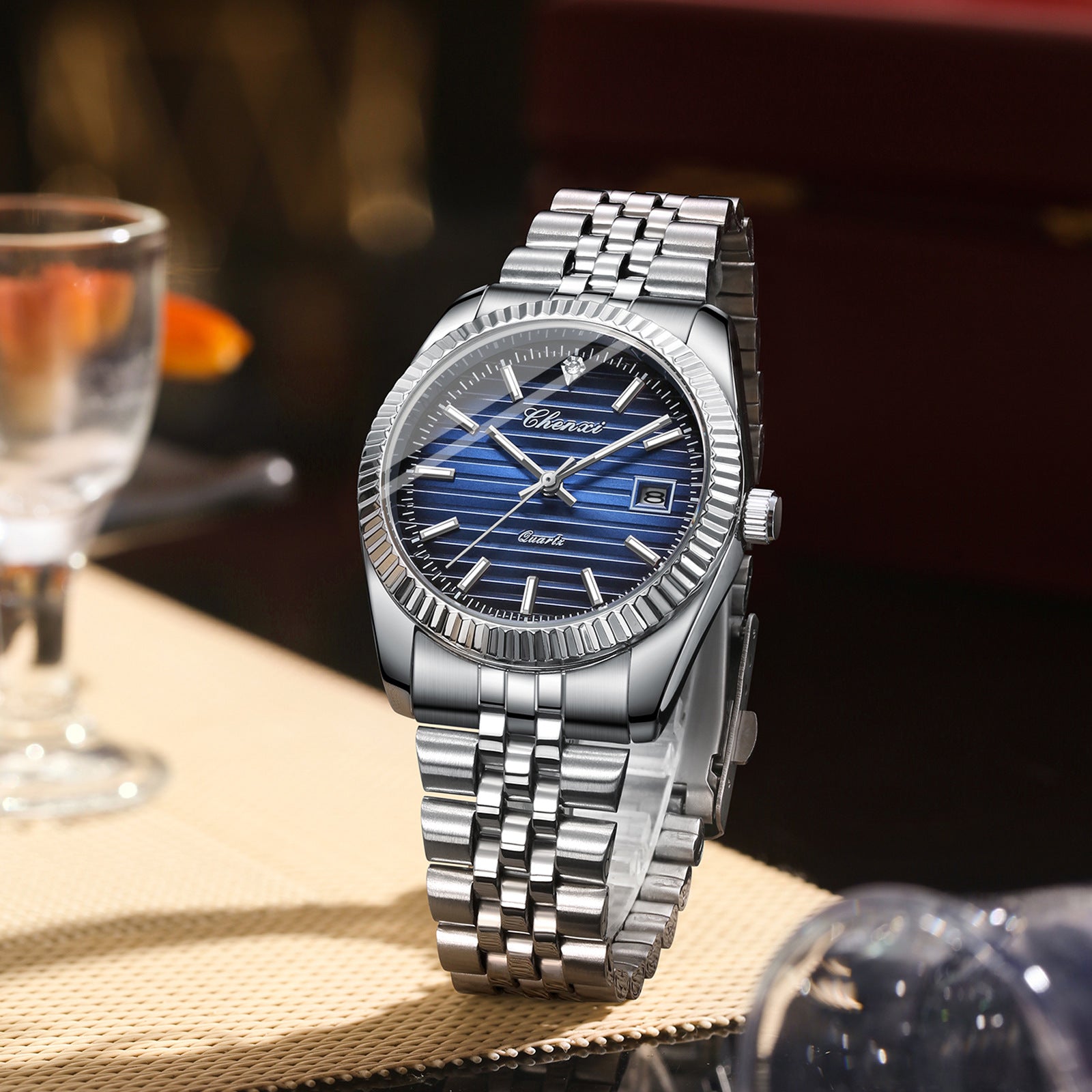 Calendrier des affaires Montres à quartz étanches lumineuses