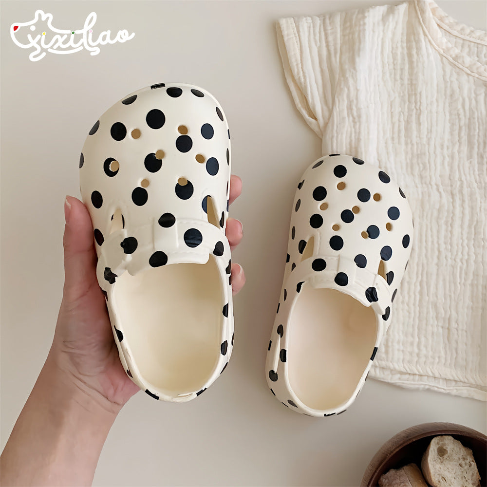 Sandales de cul d'orteil d'enfant à pois mignons