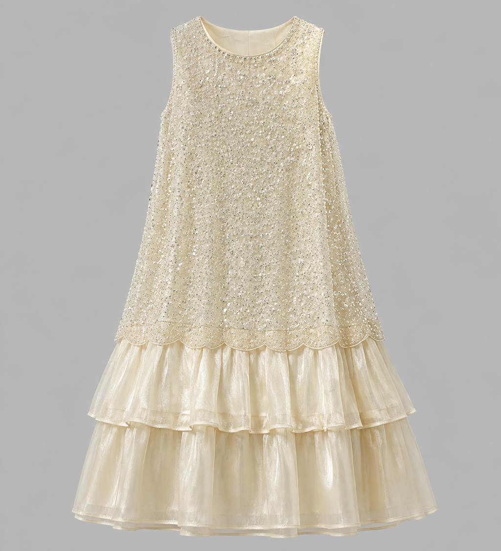 Robe Midi sans manches en couches