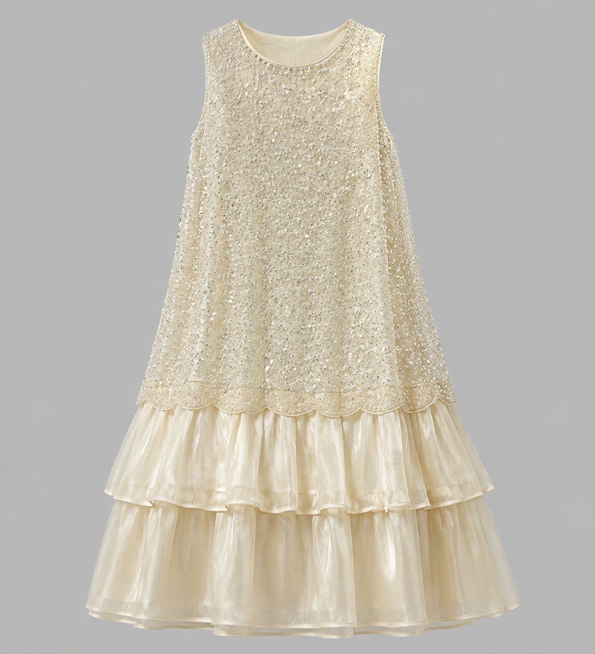 Robe Midi sans manches en couches