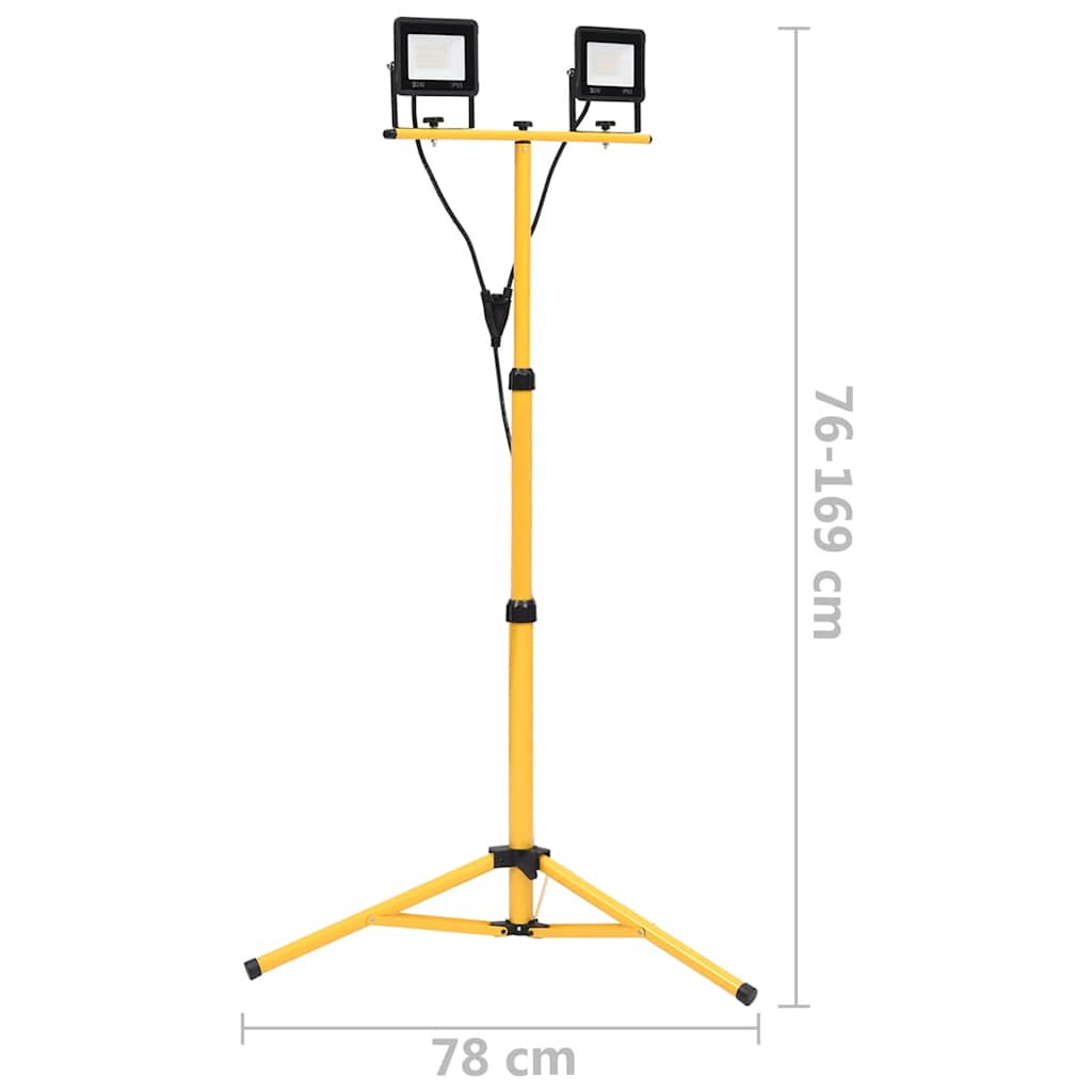 Projecteur LED avec trépied 2x30 W blanc chaud
