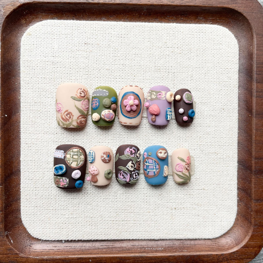 Hand-painted nail art