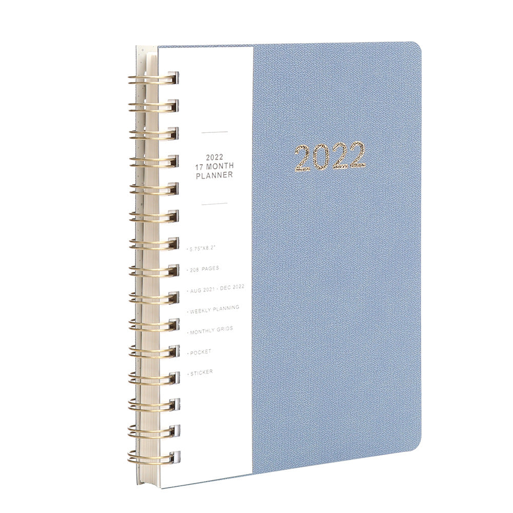 Anglais complet 365 jours Coil Calendrier annuel Plan étudiant Cahier