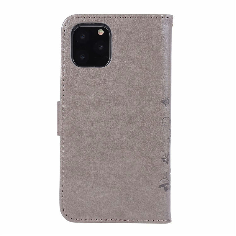 Étui de protection en cuir embossé papillon Étui de téléphone de couverture