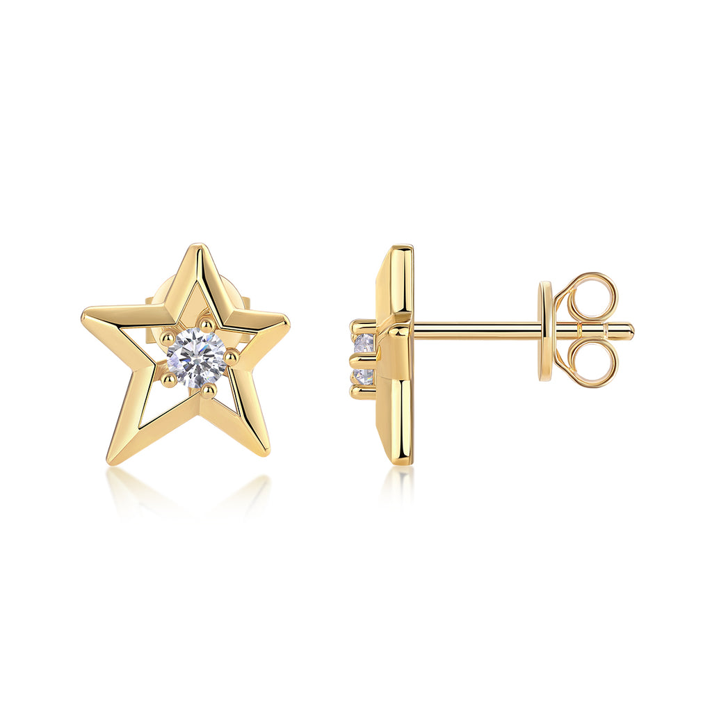 S925 Boucles d'oreilles Sterling Silver Star Stud