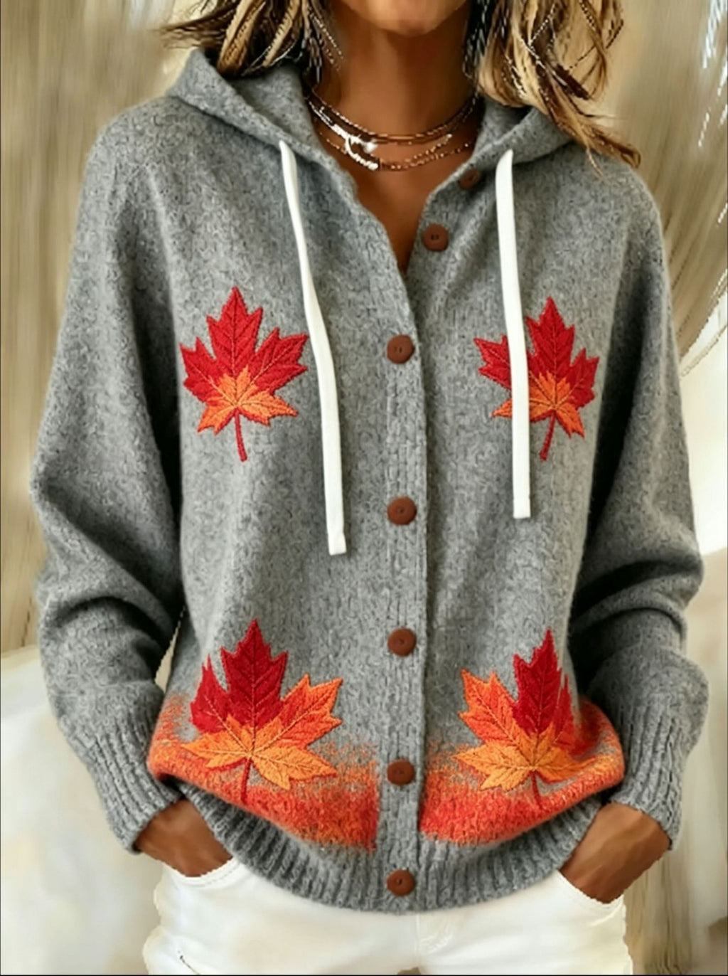 Laid-back de style américain Cardigan Hoodie