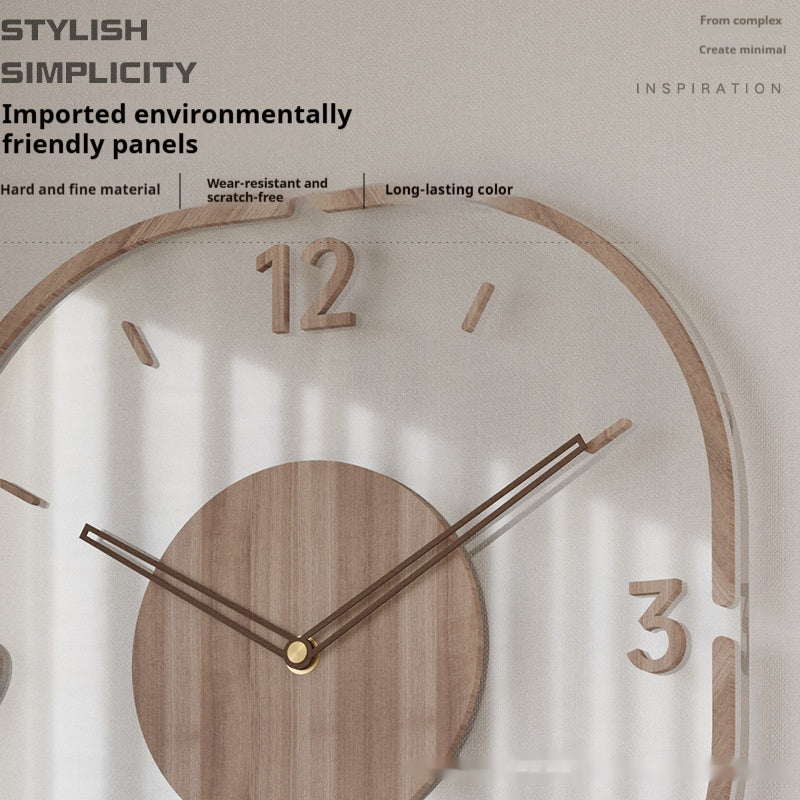 Horloge murale en bois transparent créatif