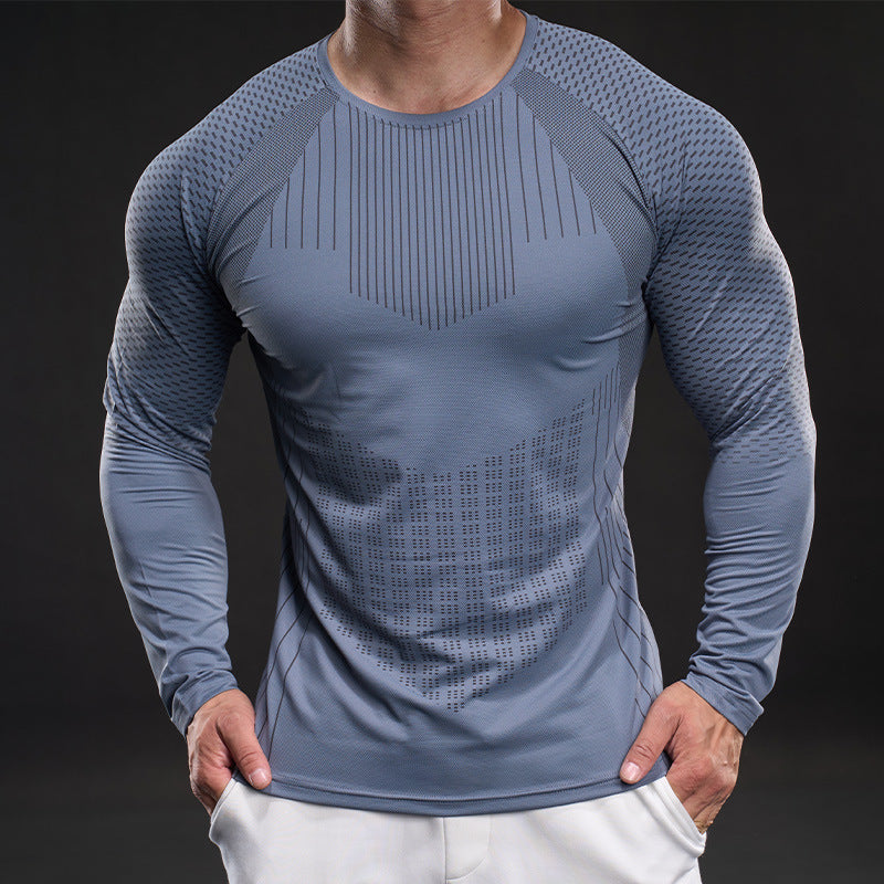 T-shirt en soie glacée à manches longues pour hommes