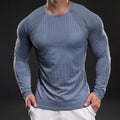 T-shirt en soie glacée à manches longues pour hommes