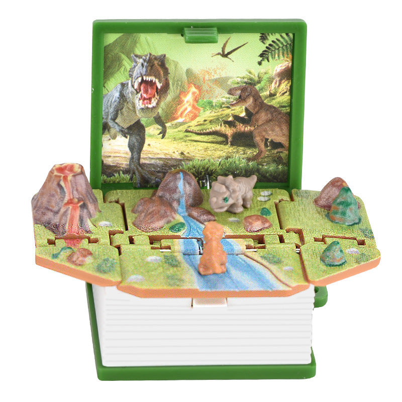 3D Dinosaur Pop-up Livre Porte-clés Enfants Jouet créatif de décompression