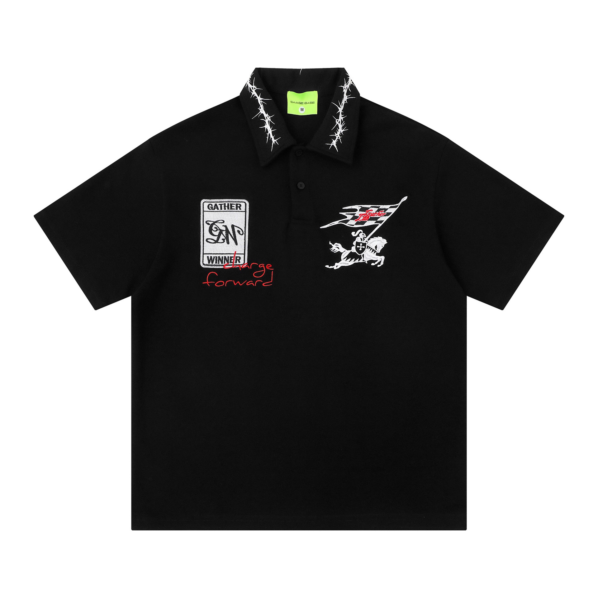 T-shirt retro à manches courtes en lapel