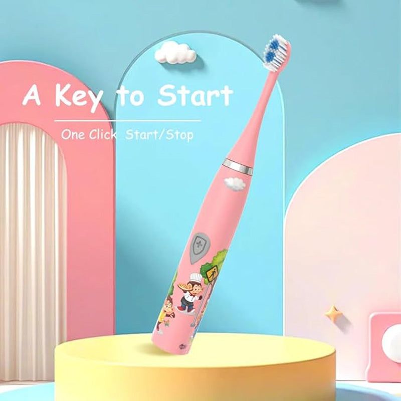 Enfants Sonic électrique brosse à dents IPX6 imperméable Caricature colorée pour enfant utilisation souple