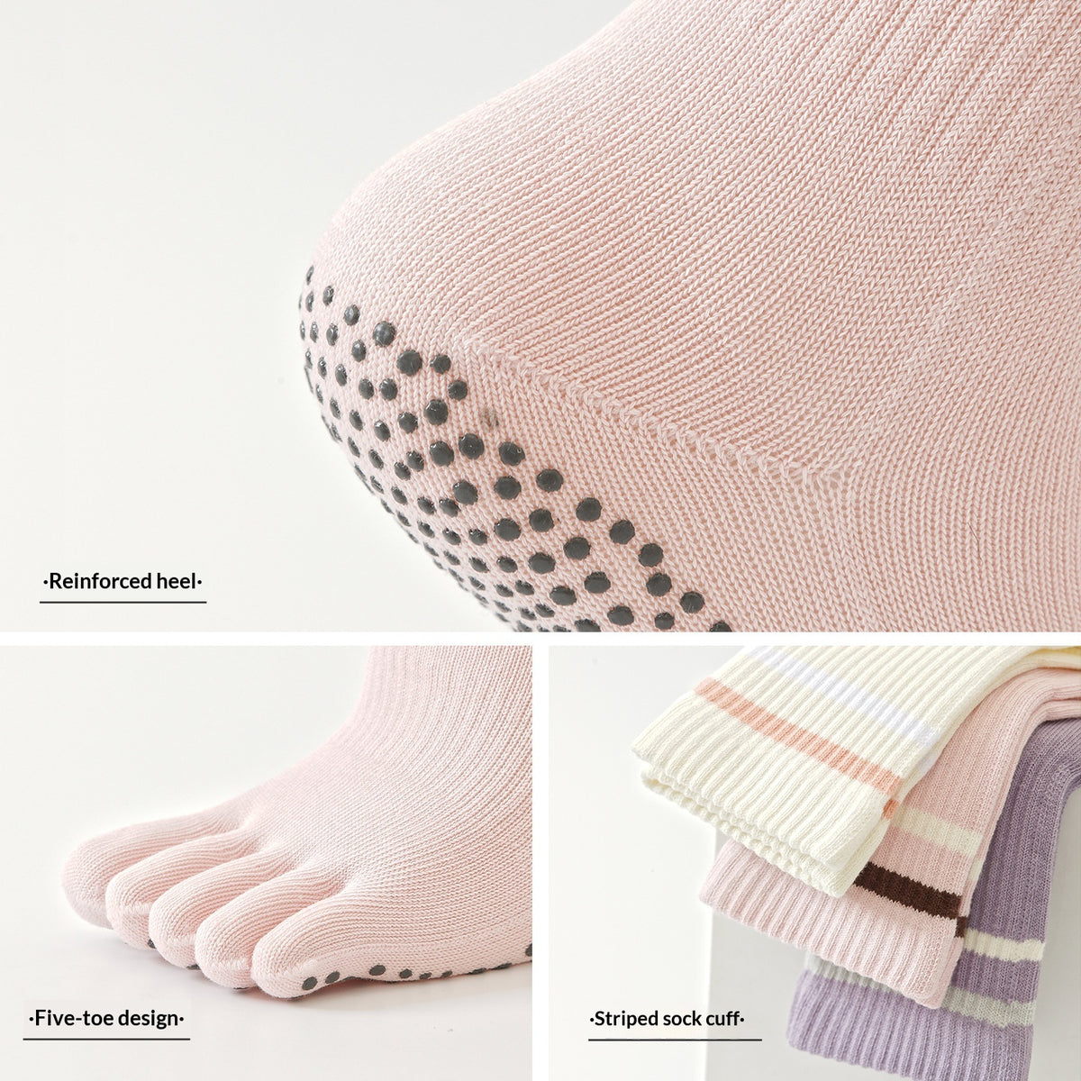 Gym Chaussettes antidérapantes à pieds pleins Femmes disponibles en différentes tailles