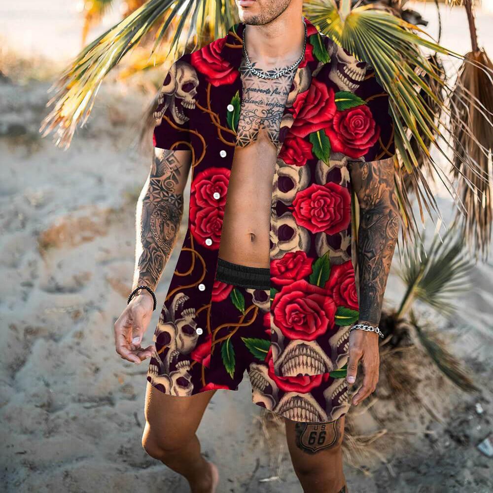 Ensemble de chemise et de shorts pour homme imprimé en 3D