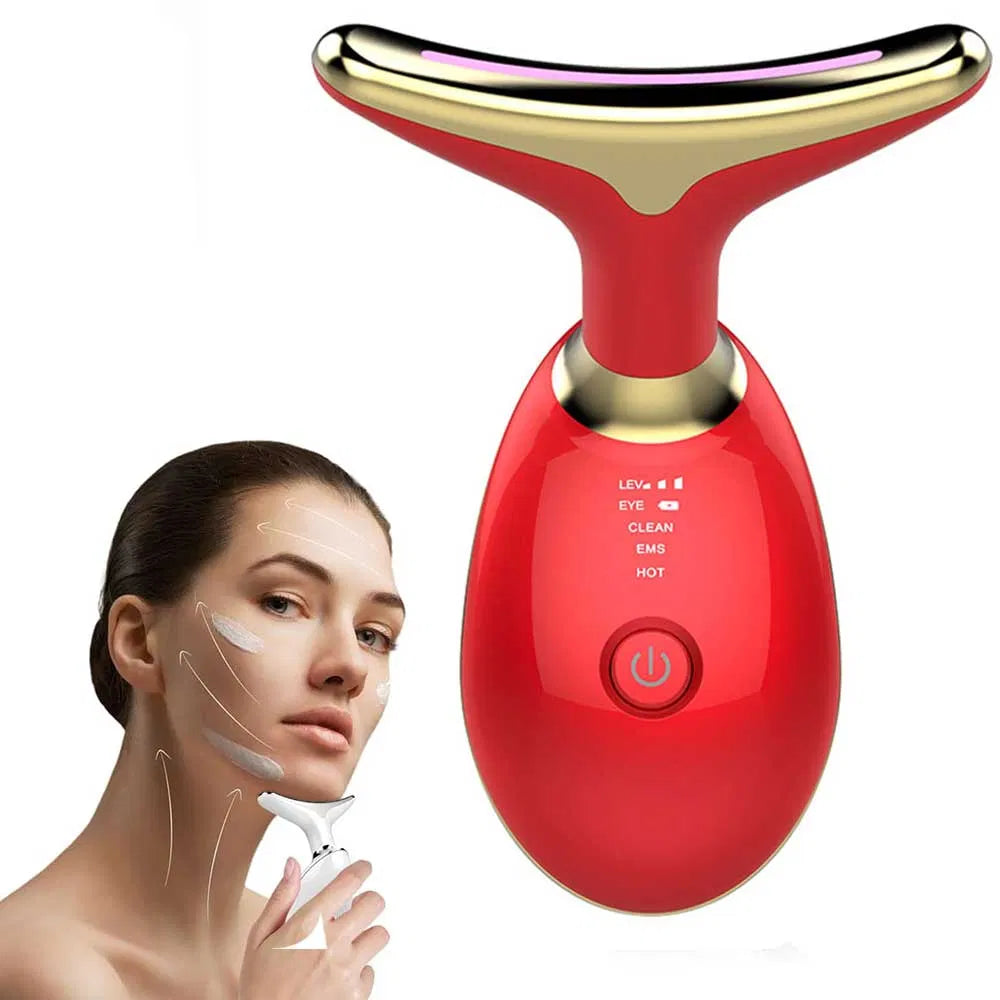Massage du visage de cou outil de sculptation du visage 3 modes de couleur et vibration pour masseur faciale Fo